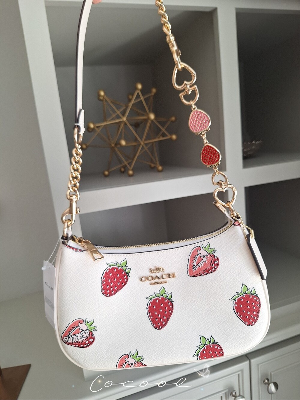 NWT Coach Teri Shoulder Bag CAL62 Strawberry Print ® Cute Chic Summer Bag - Picture 3 of 13